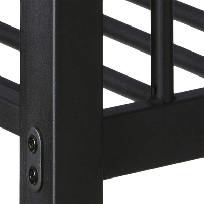 ACME Limbra Twin XL/Queen Bunk Bed Frame w/ 2 Ladders & 1 Guardrail, Black Sand