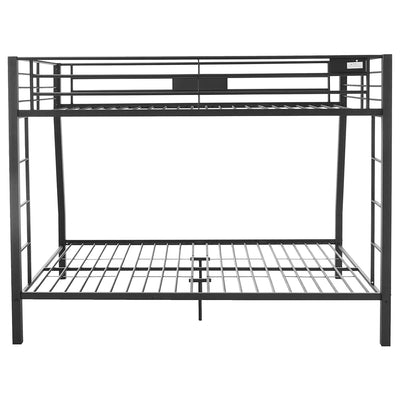 ACME Limbra Twin Full/Queen Bunk Bed Frame w/ 2 Ladders & 1 Guardrail, Black Sand