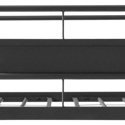 ACME Limbra Twin Full/Queen Bunk Bed Frame w/ 2 Ladders & 1 Guardrail, Black Sand
