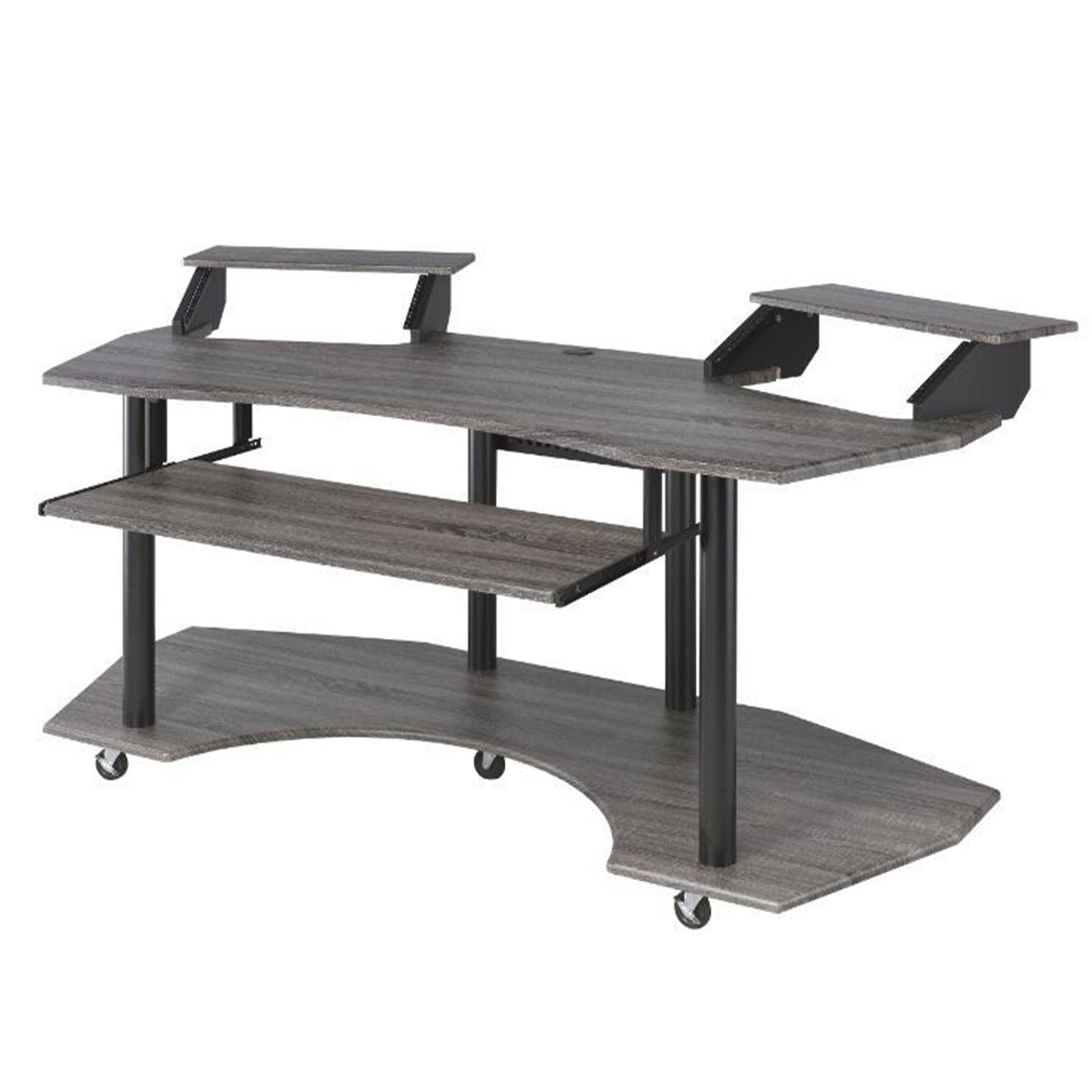 ACME 71" Eleazar Music Recording Studio Office Desk, Black Oak Finish (Open Box) - VMInnovations