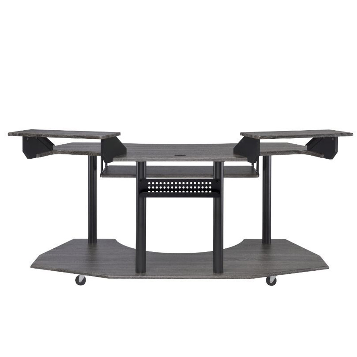 ACME 71" Eleazar Music Recording Studio Home Office Desk Hutch, Black Oak Finish (Open Box)