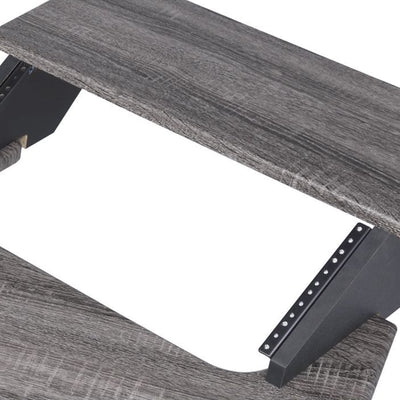 ACME 71" Eleazar Music Recording Studio Home Office Desk Hutch, Black Oak Finish (Open Box)
