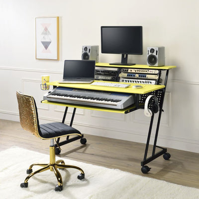 ACME 92904 47" Home Office Furniture Suitor Music Recording Studio Desk, Yellow