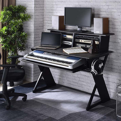 Acme Furniture Annette Studio Music Desk with Keyboard Tray in Black Finish
