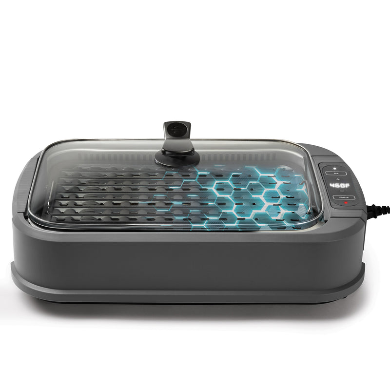 Oster DiamondForce Electric Nonstick Smokeless Countertop Grill w/ Lid(Open Box)