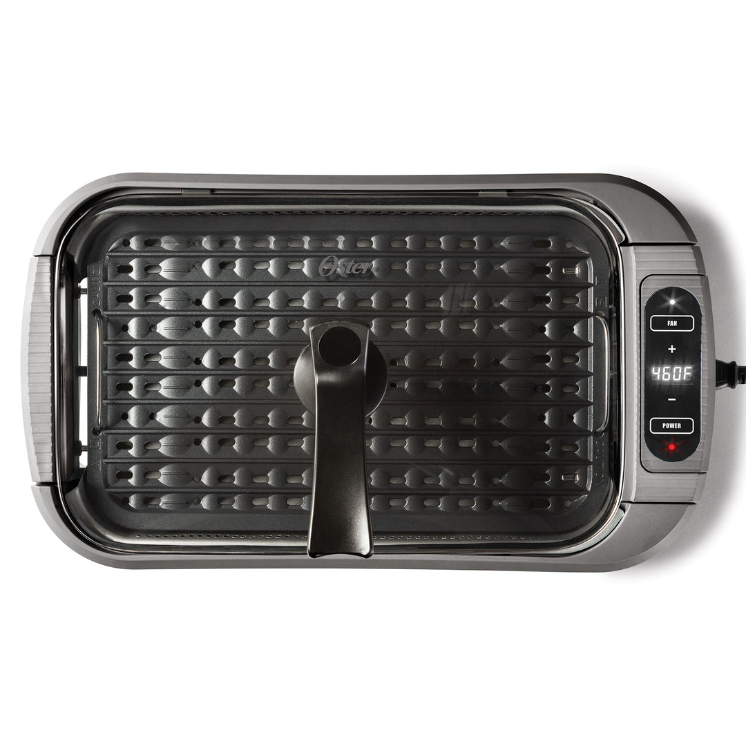 Oster DiamondForce Electric Indoor Nonstick Smokeless Countertop Grill with Lid - VMInnovations