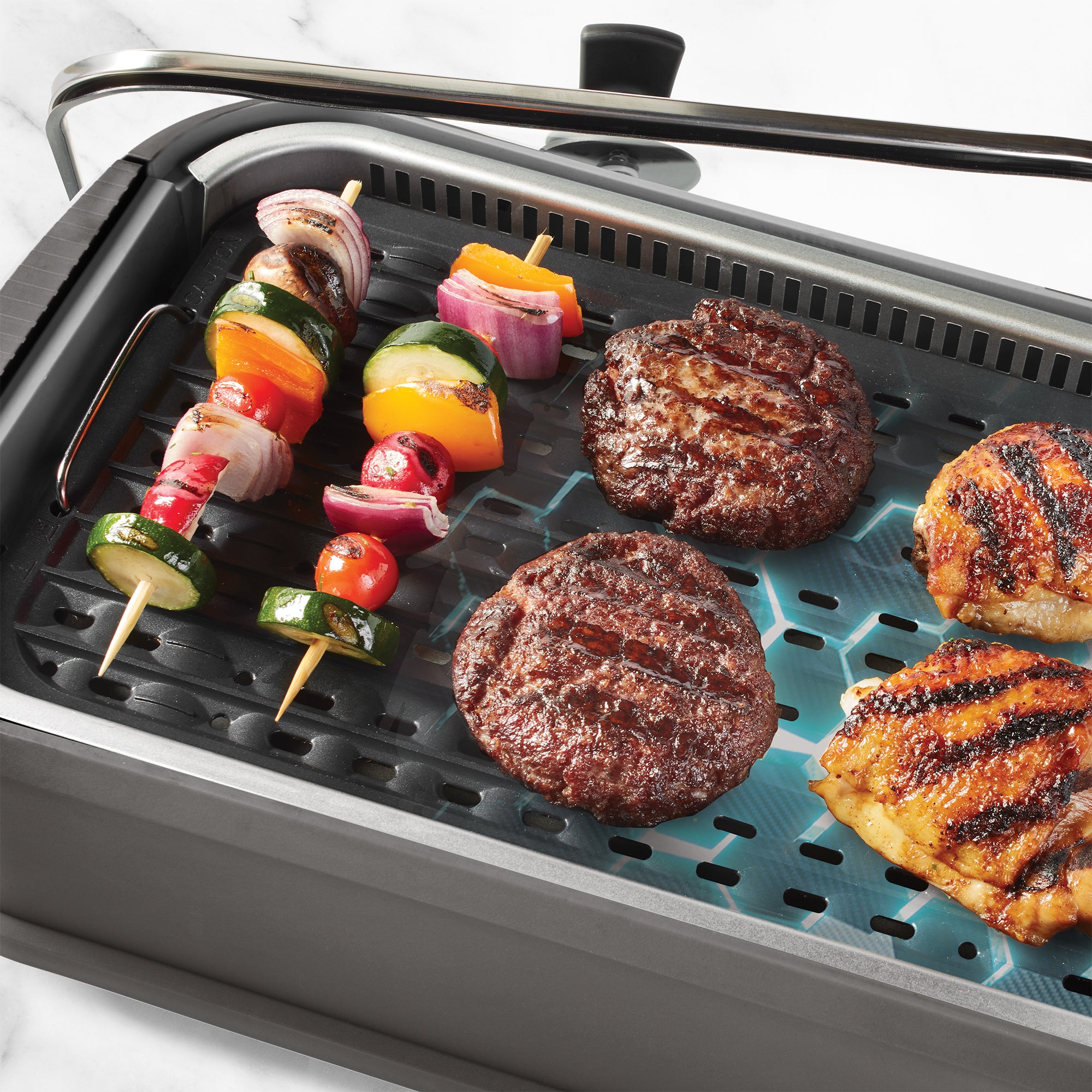 Oster DiamondForce Electric Nonstick Smokeless Countertop Grill w/Lid (Used) - VMInnovations