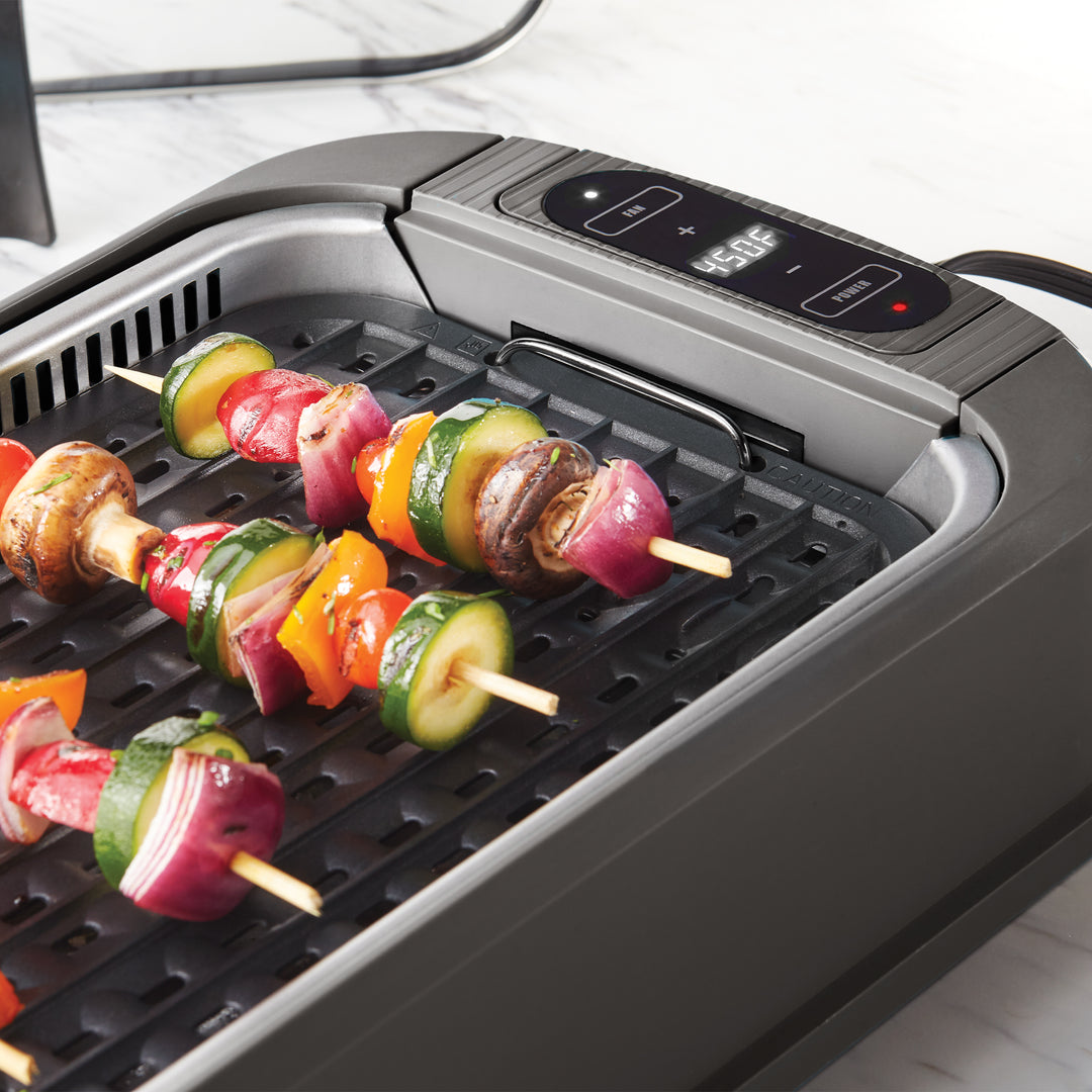 Oster DiamondForce Electric Indoor Nonstick Smokeless Countertop Grill with Lid - VMInnovations