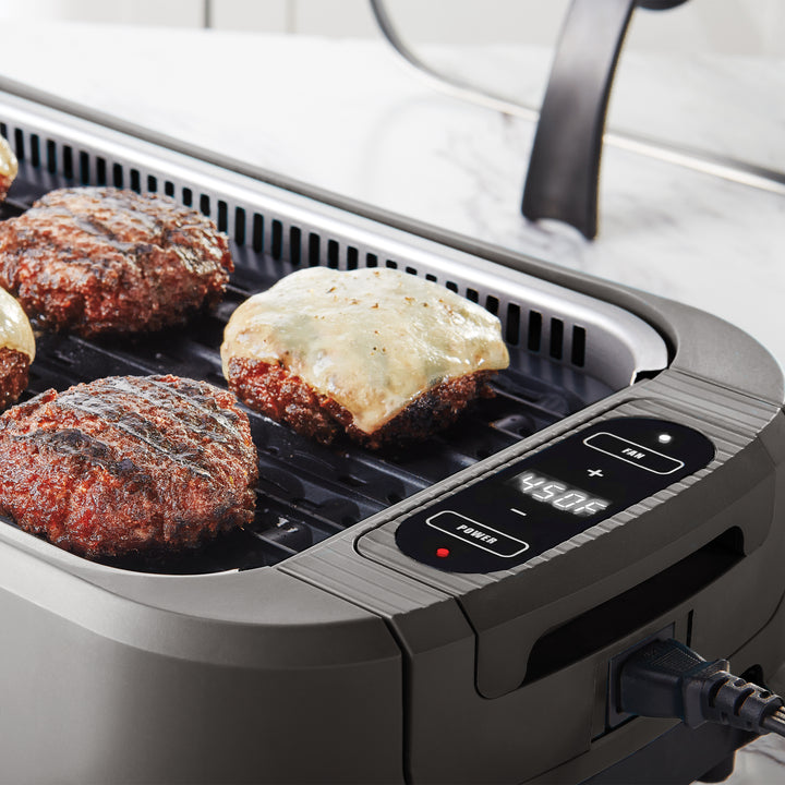 Oster DiamondForce Electric Indoor Nonstick Smokeless Countertop Grill with Lid - VMInnovations