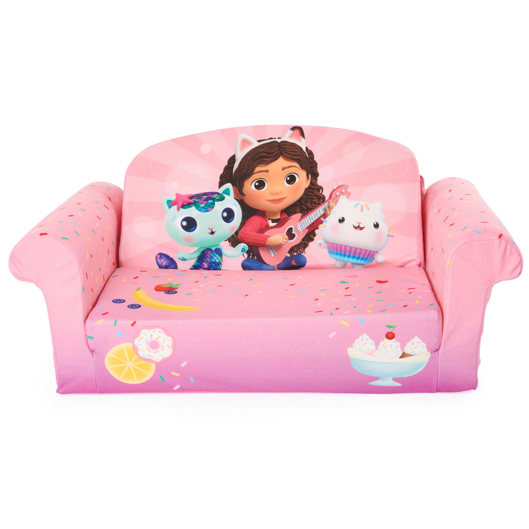 Marshmallow Furniture 2 Pack 2-in-1 Flip Open Foam Sofa Bed, Gabby's Dollhouse