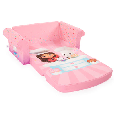 Marshmallow Furniture Kids 2-in-1 Flip Open Foam Sofa Bed, Gabby's Dollhouse