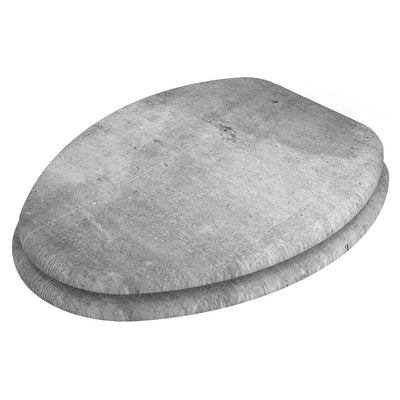 Sanilo 315 Elongated Soft Close Molded Wood Adjustable Toilet Seat, Concrete