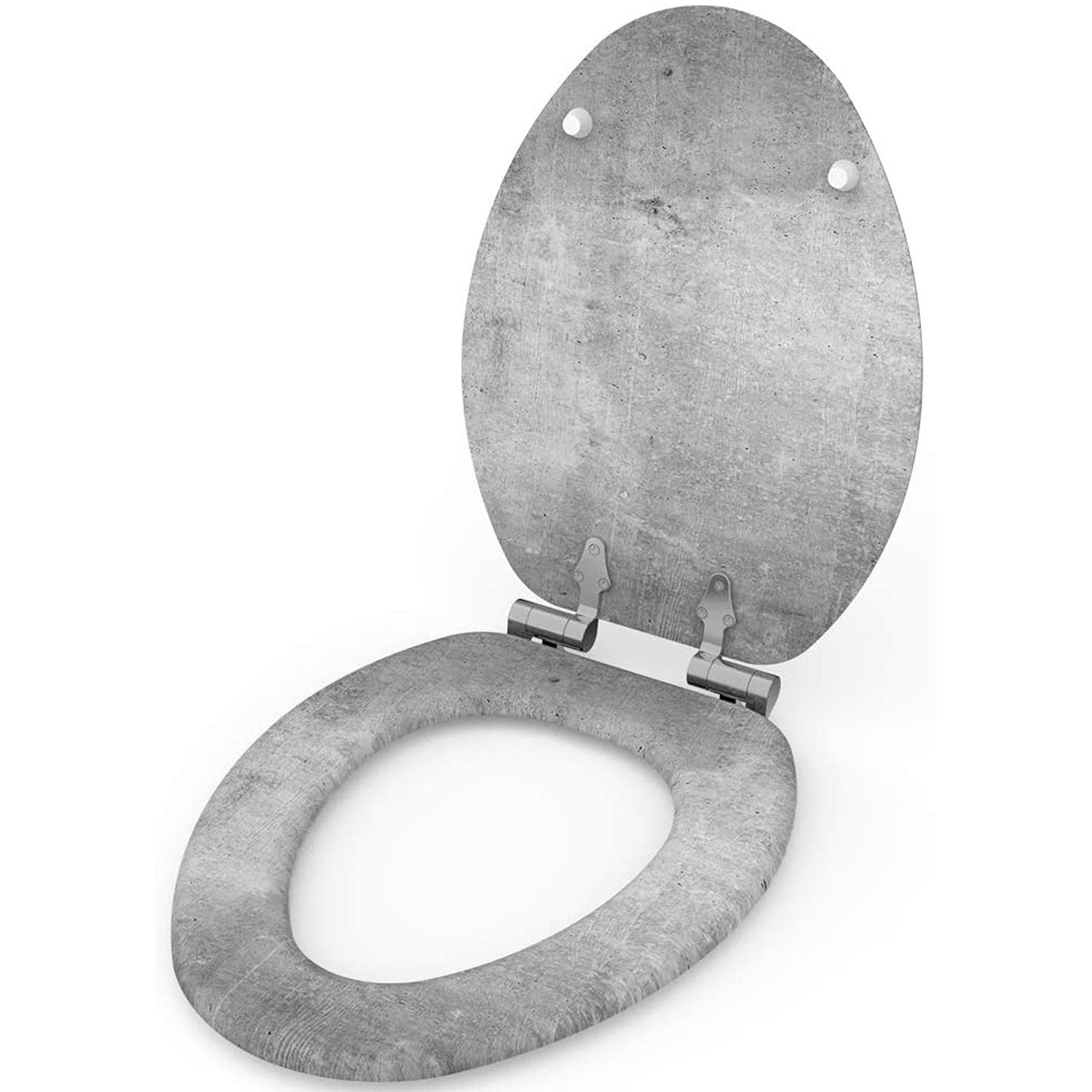 Sanilo 315 Elongated Soft Close Molded Wood Adjustable Toilet Seat, Concrete