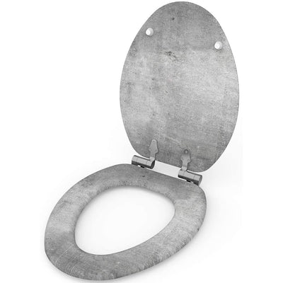 Sanilo 315 Elongated Soft Close Molded Wood Adjustable Toilet Seat, Concrete