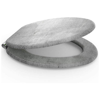 Sanilo 315 Elongated Soft Close Molded Wood Adjustable Toilet Seat, Concrete