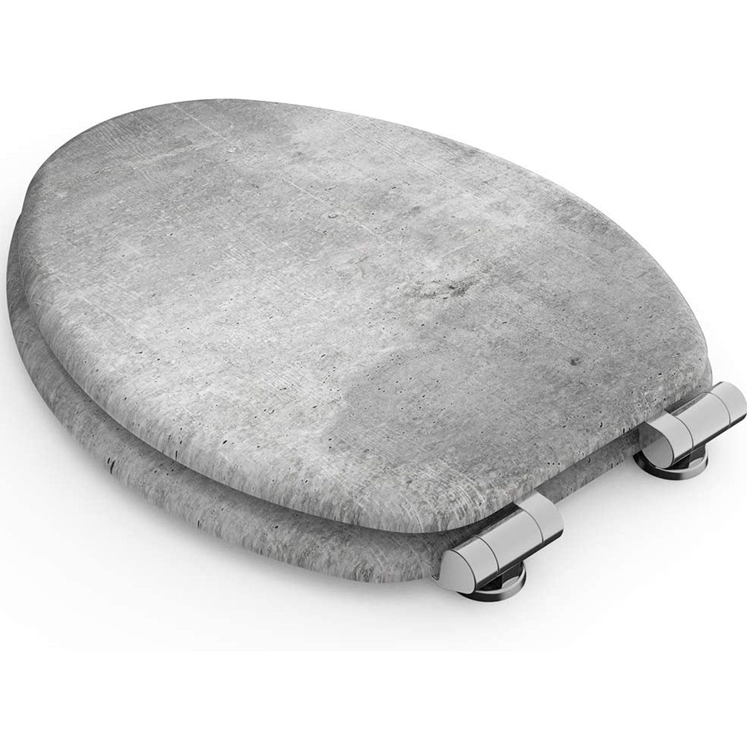 Sanilo 315 Elongated Soft Close Molded Wood Adjustable Toilet Seat, Concrete
