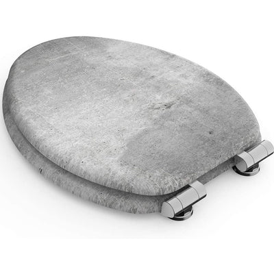 Sanilo 315 Elongated Soft Close Molded Wood Adjustable Toilet Seat, Concrete