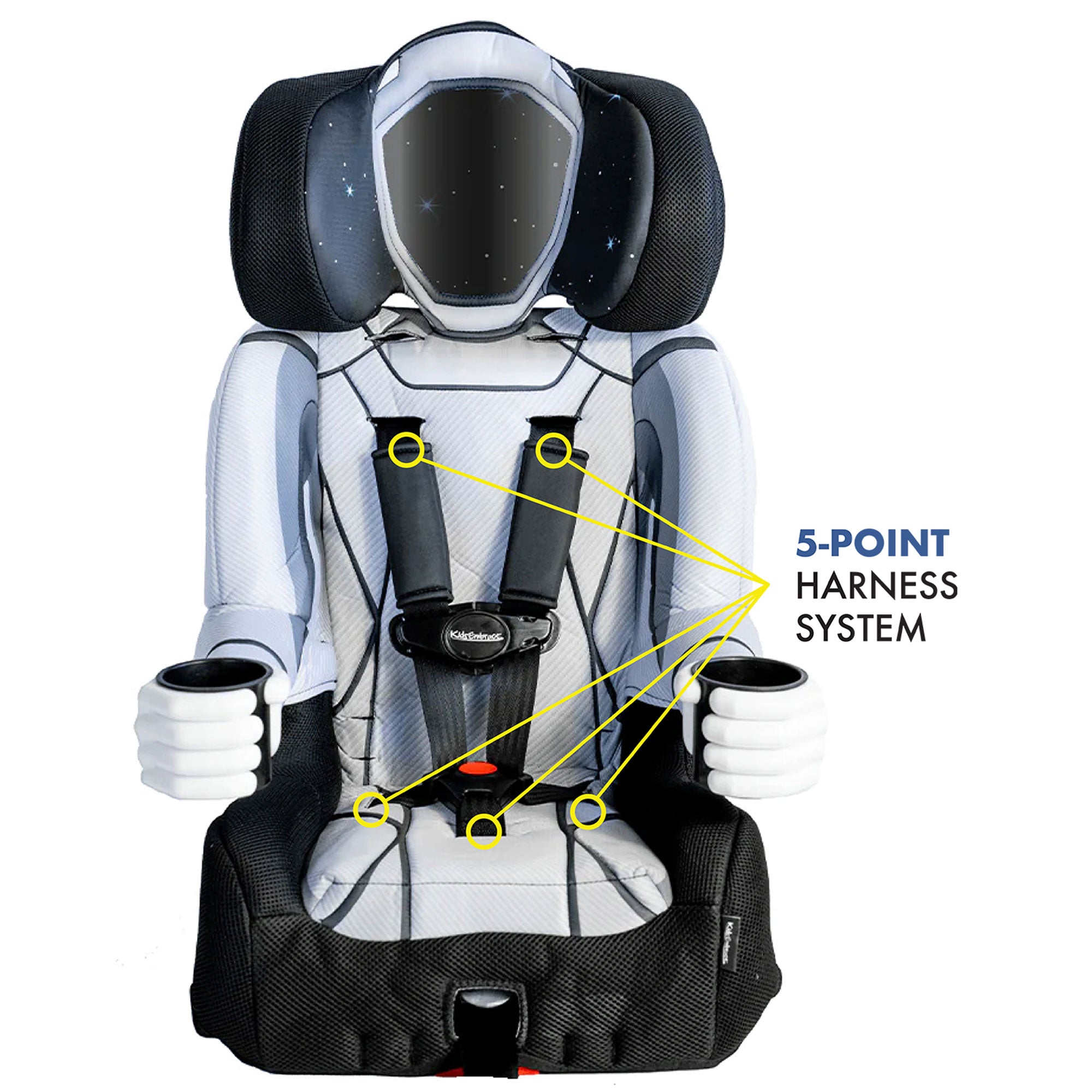 KidsEmbrace 2-in-1 Convertible 5 Point Harness Booster Car Belt Seat, Astronaut - VMInnovations