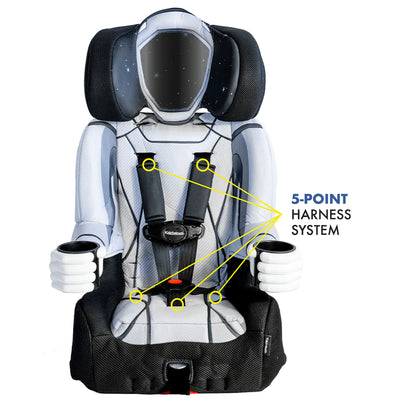 KidsEmbrace 2-in-1 Convertible 5 Point Harness Booster Car Belt Seat, Astronaut - VMInnovations