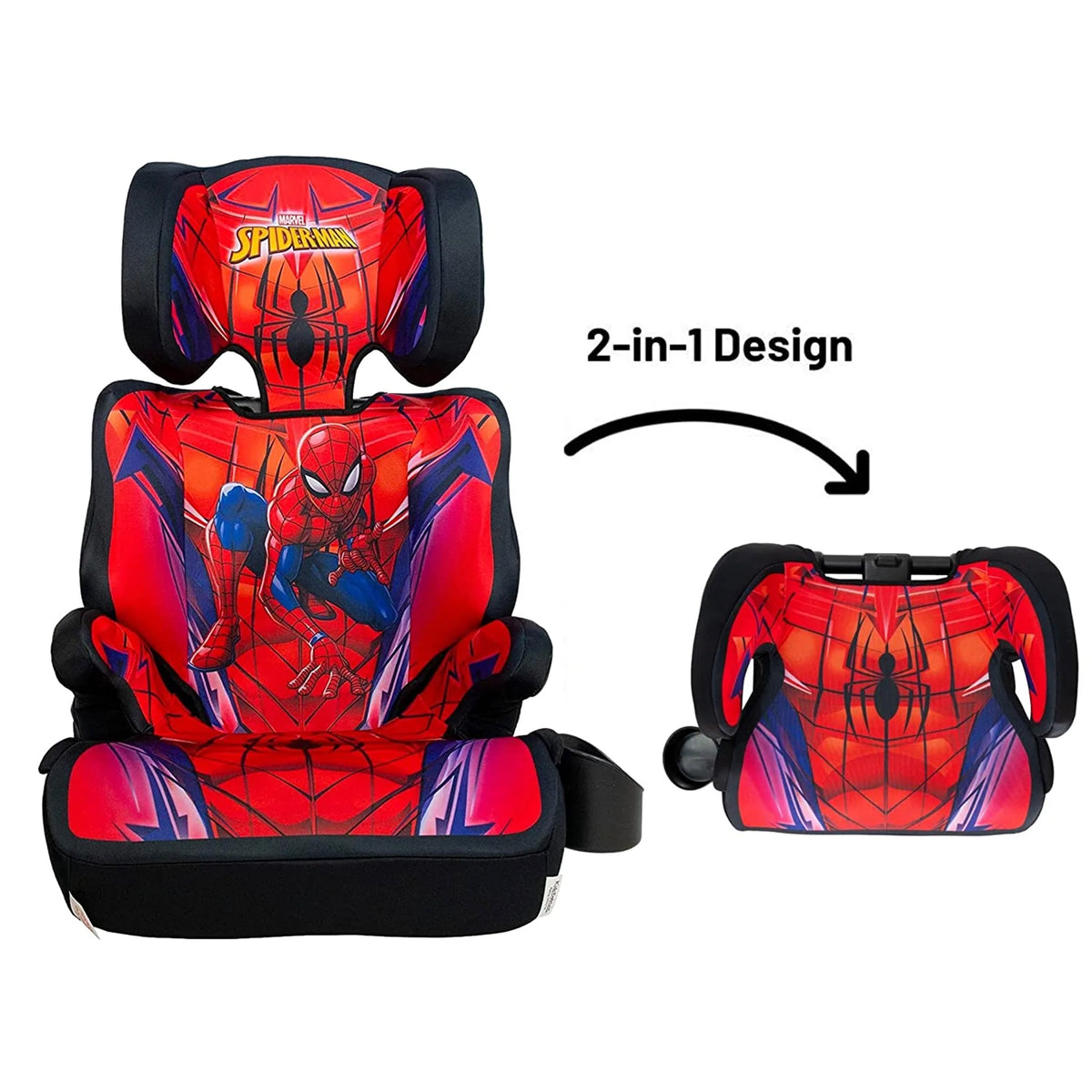 KidsEmbrace Marvel Spider-Man High Position Back Toddler Convertible Car Seat - VMInnovations