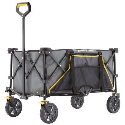 Gorilla Carts 7 CubicFeet Foldable Beach Wagon with Oversized Bed Gray(Open Box) - VMInnovations