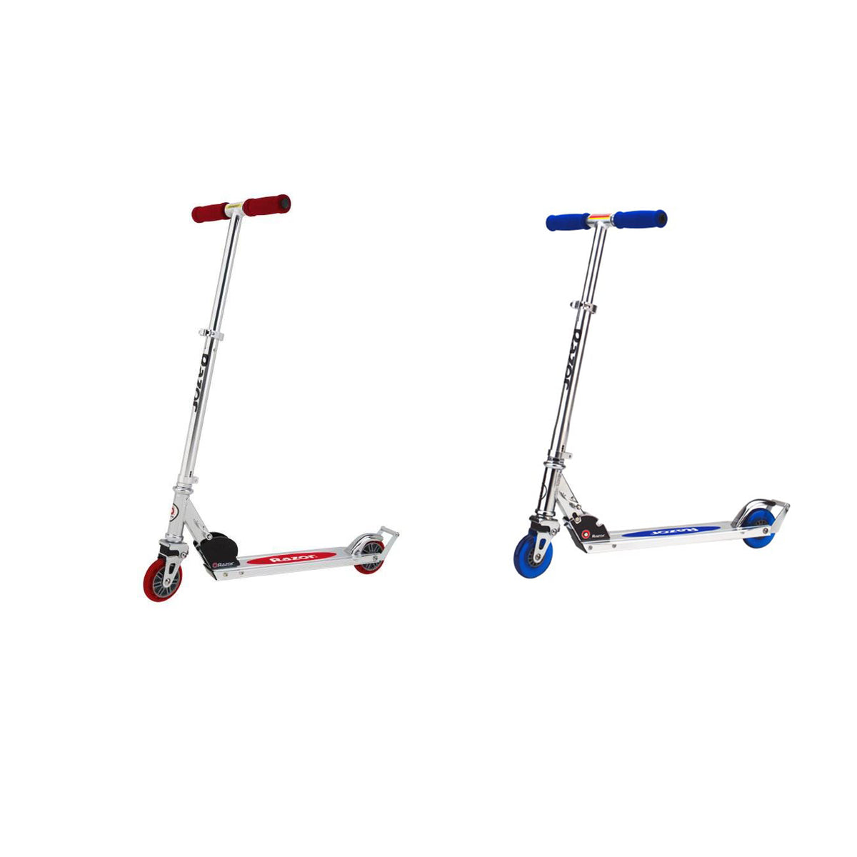 Razor A2 Aluminum Kick Scooter Boys/Girls, Red and Razor A2 Kick Scooter, Blue