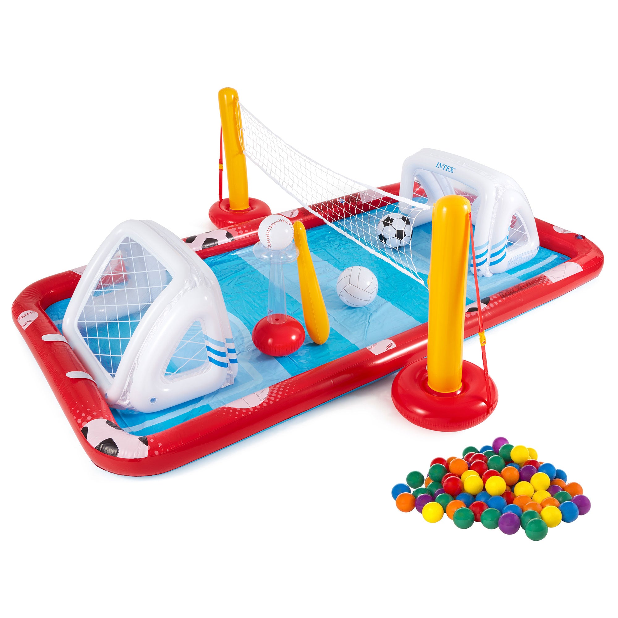 Intex Action Sports Inflatable Play Center w/Multi-Colored Fun Ballz, 100 Pack