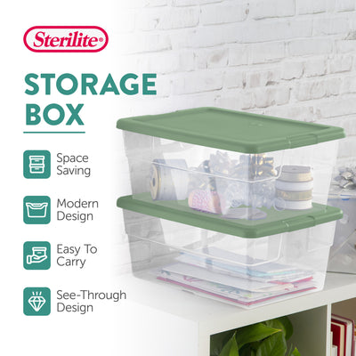 Sterilite 16 Qt Clear Plastic Storage Tote Home Organizer Bins w/Lid (36 Pack)