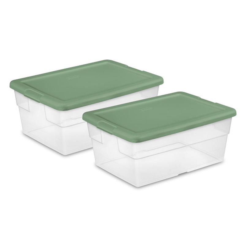 Sterilite 16 Qt Clear Plastic Storage Tote Home Organizer Bins w/Lid (24 Pack)