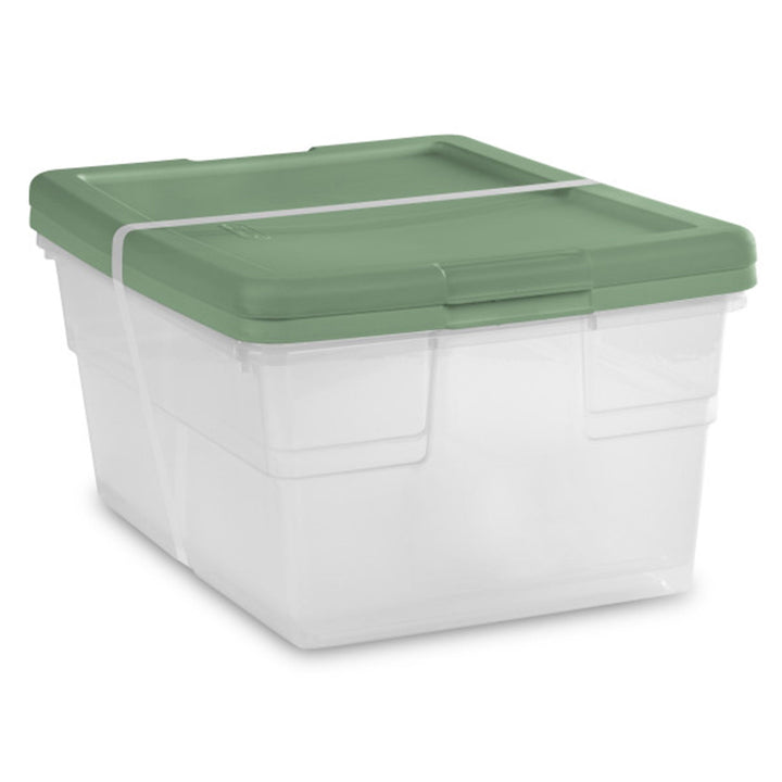 Sterilite 16 Qt Clear Plastic Storage Tote Home Organizer Bins with Lid (2 Pack)
