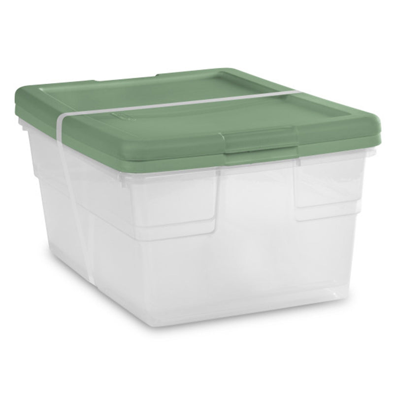 Sterilite 16 Qt Clear Plastic Storage Tote Home Organizer Bins w/Lid (24 Pack)