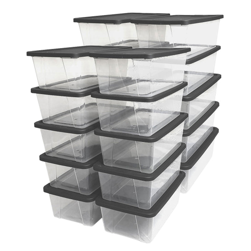 Homz Snaplock 6 Quart Clear Organizer Storage Container Bin with Lid (20 Pack)