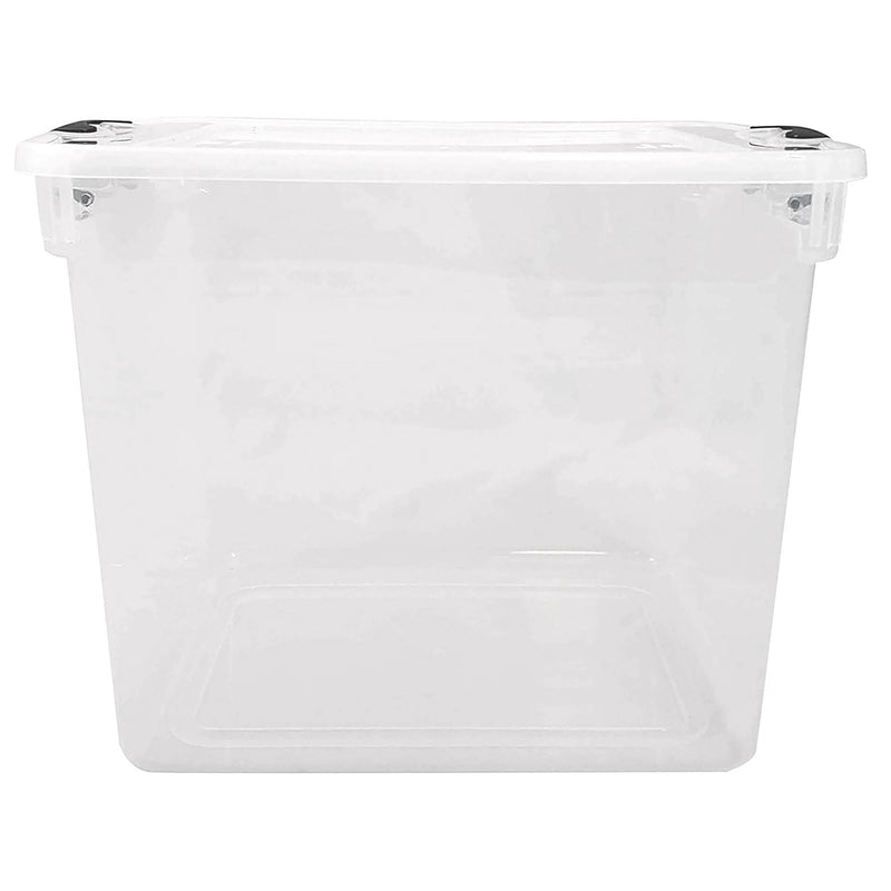 Homz Secure Latch Large Clear Stackable Storage Container Bin, 31 Quart (8 Pack)