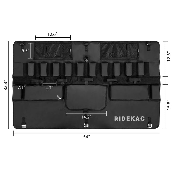 KAC Mid-Size and Compact Truck Tailgate Pad for 5 Bikes with 2 Storage Pockets