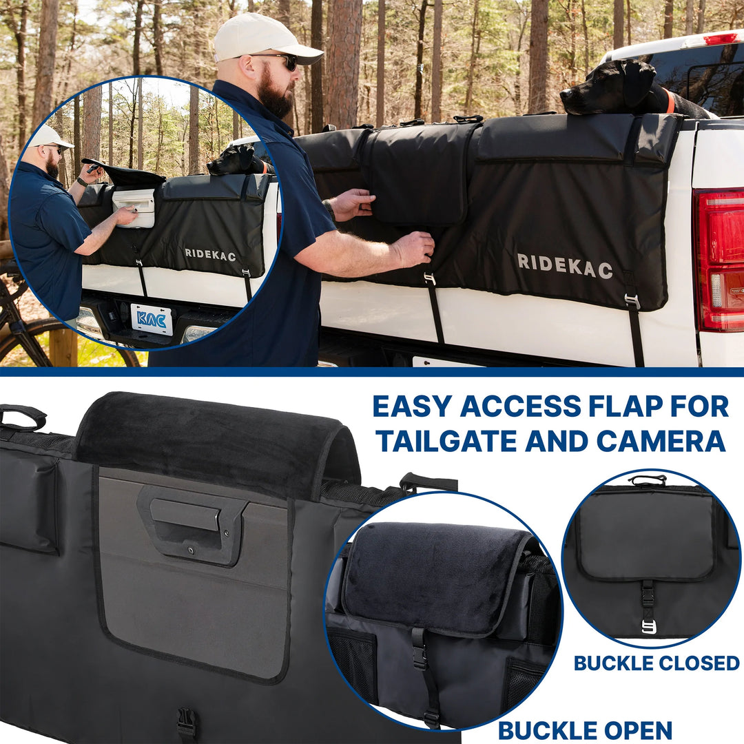 KAC Mid-Size and Compact Truck Tailgate Pad for 5 Bikes with 2 Storage Pockets