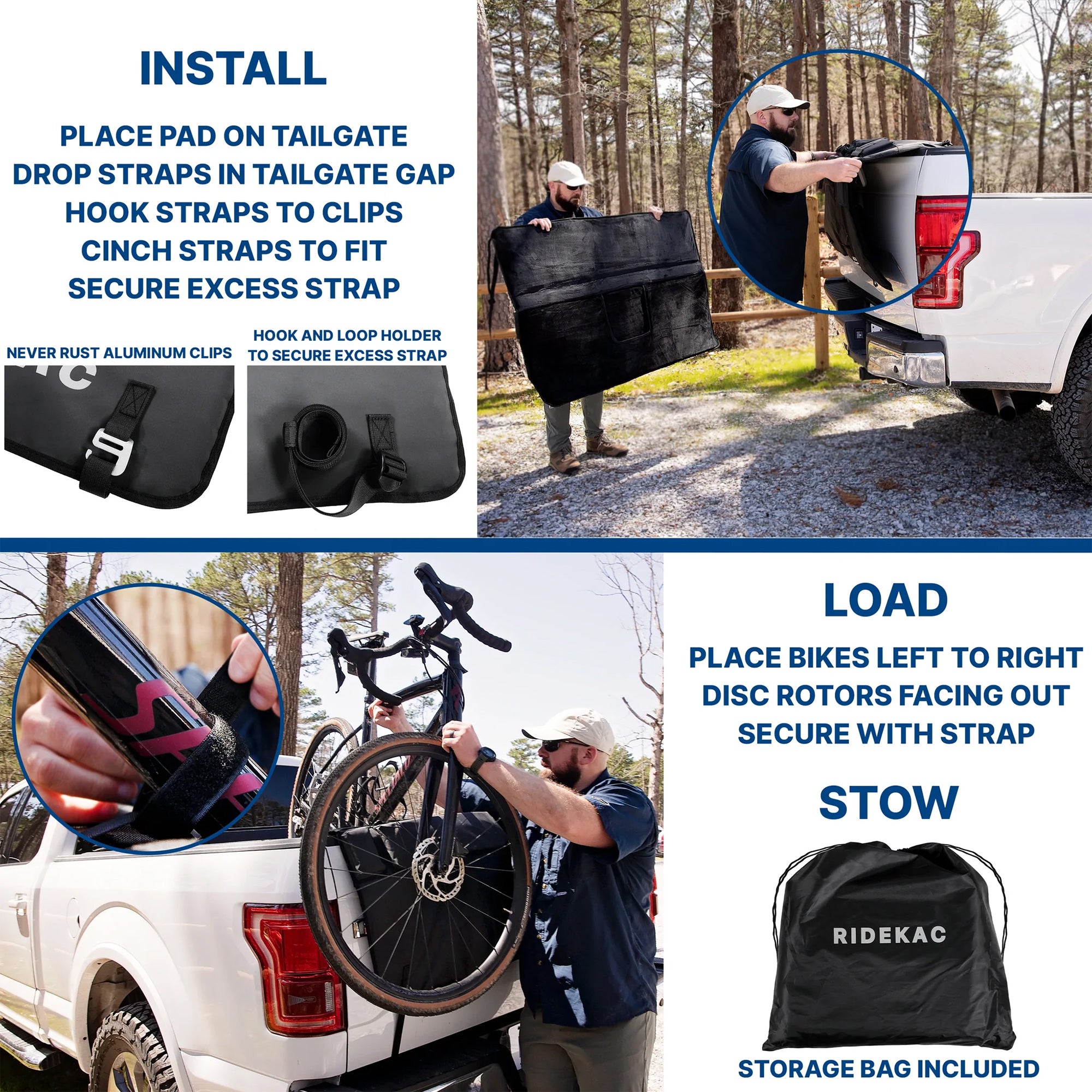Mid-Size & Compact Truck Tailgate Pad for 5 Bikes w/ 2 Storage Pockets (Used) - VMInnovations