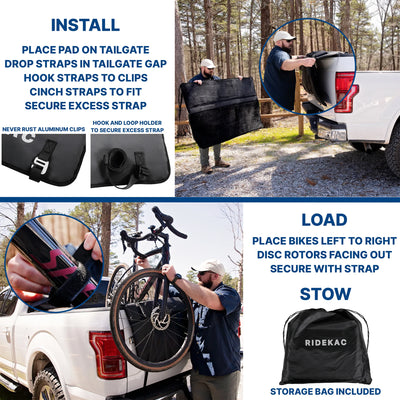Mid-Size & Compact Truck Tailgate Pad for 5 Bikes w/ 2 Storage Pockets (Used) - VMInnovations