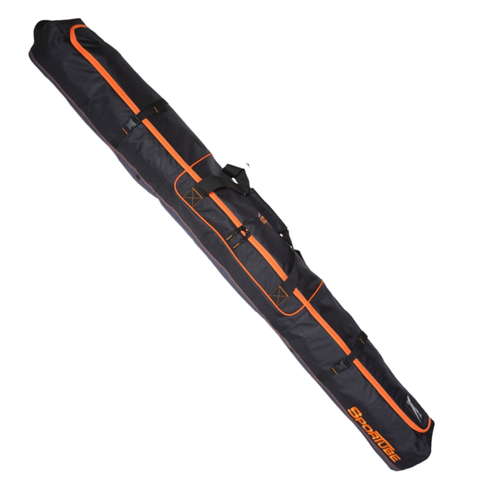 Sportube Traveler Padded 6 Foot Single Pair Ski & Pole Luggage Bag, Black/Orange - VMInnovations