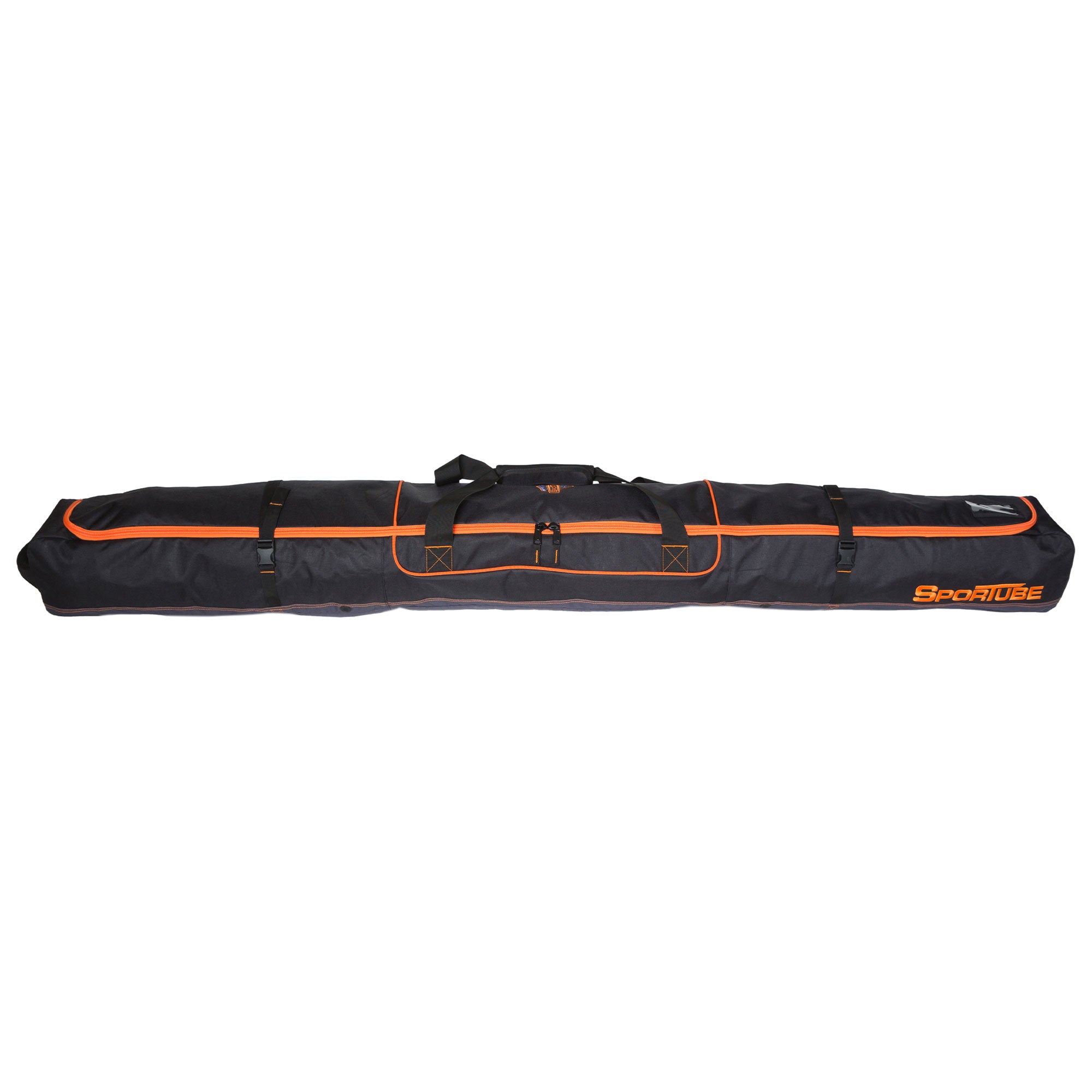 Sportube Traveler Padded 6Ft Pair Ski & Pole Luggage Bag, Black/Orange (Used)