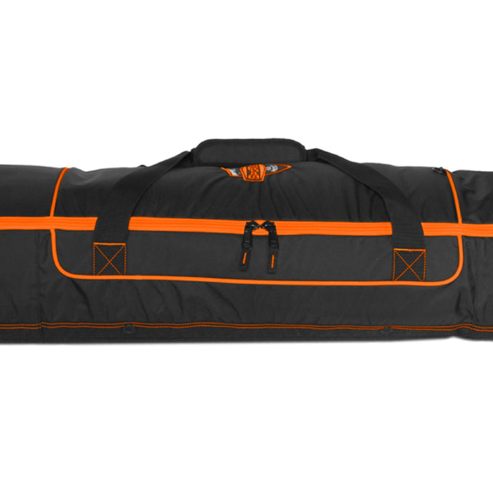 Sportube Wheeled Padded 3 Pair Ski Shield/2 Snowboard Luggage Bag, Black/Orange