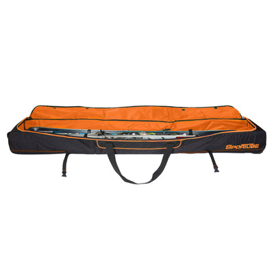 Sportube Wheeled Padded 3 Pair Ski Shield/2 Snowboard Luggage Bag, Black/Orange - VMInnovations