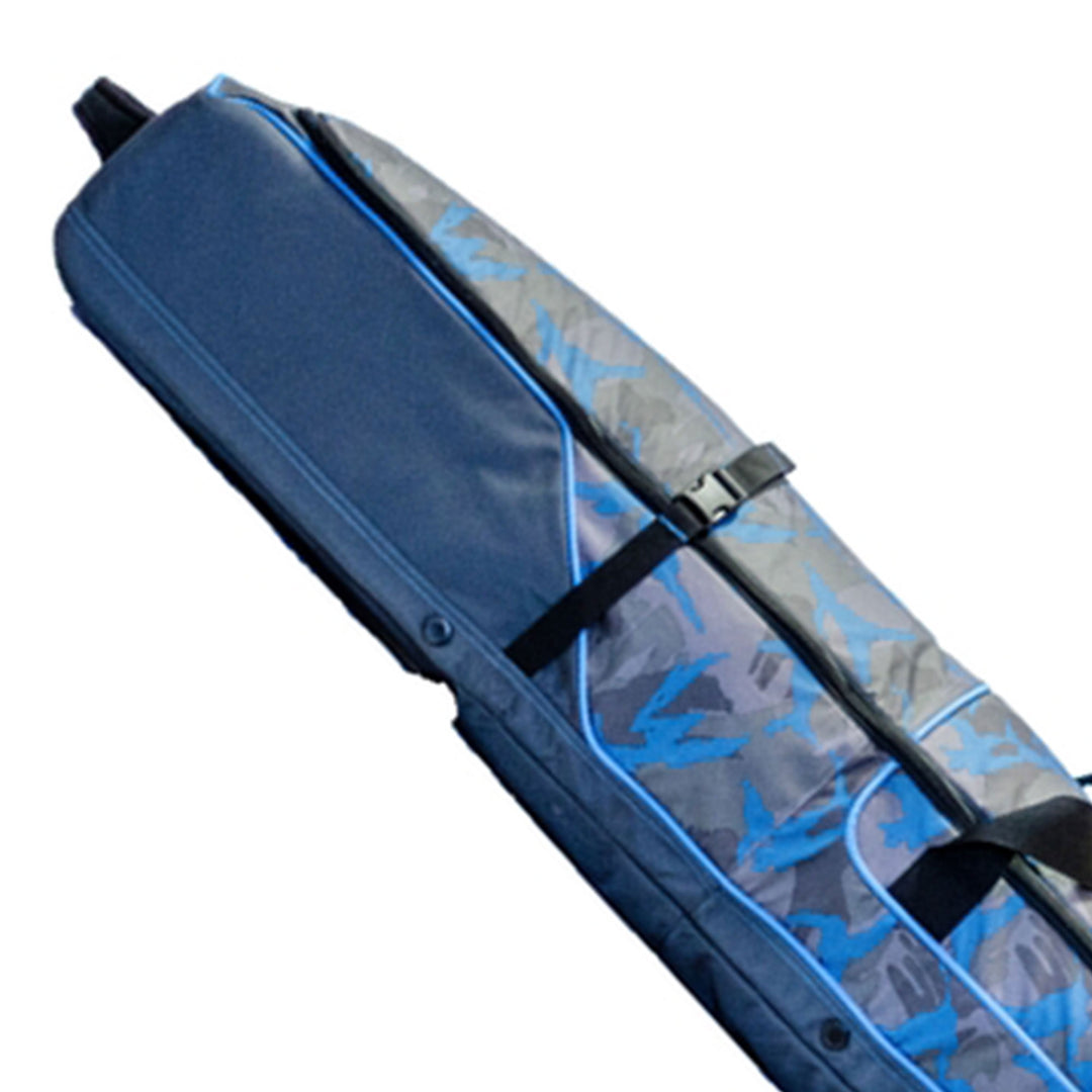 Sportube Wheeled Padded 3 Pair Ski Shield/2 Snowboard Luggage Bag, Camo Blue