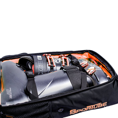 Sportube Cabin Cruiser Wheeled Carry On Padded Gear & Travel Boot Bag, Orange - VMInnovations