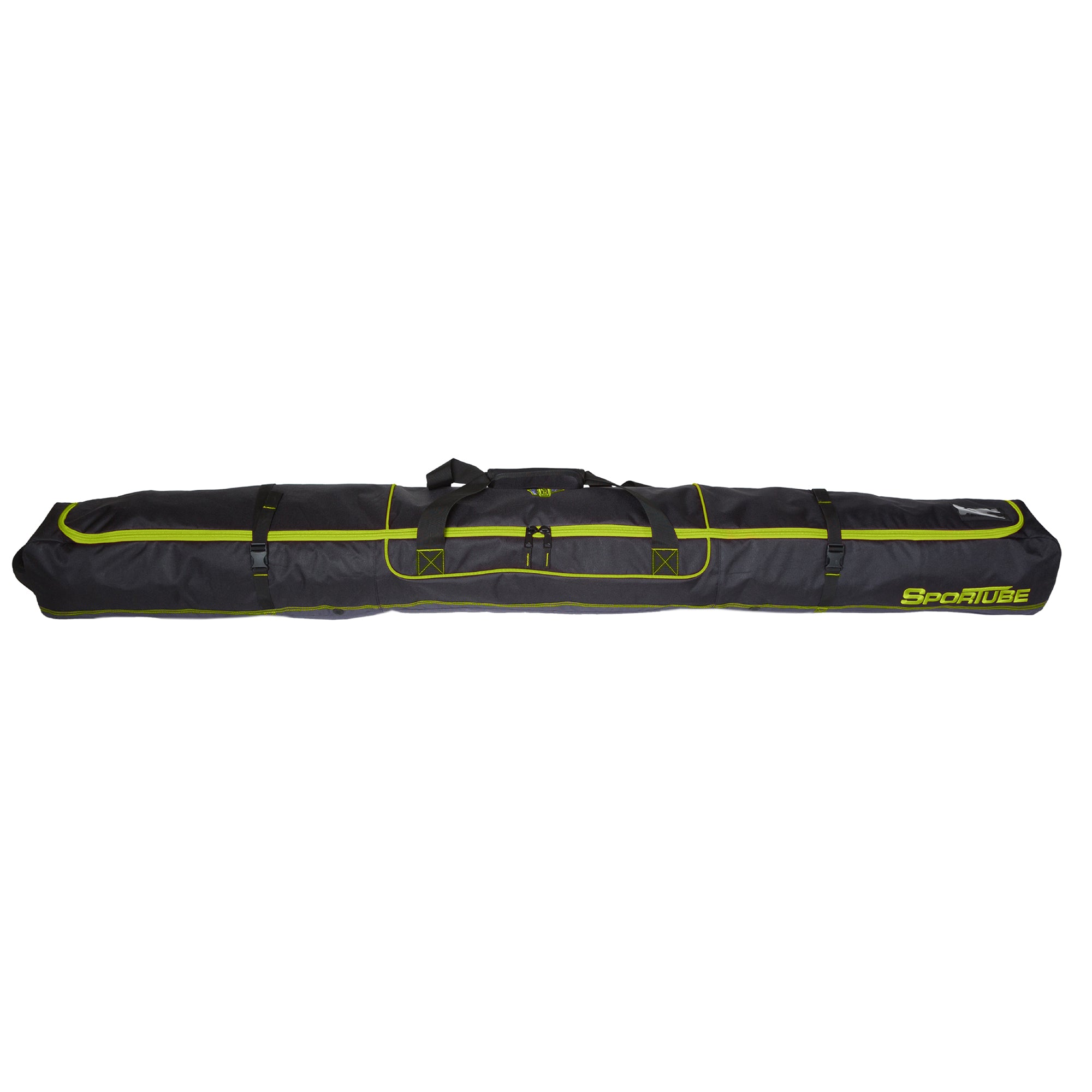 Sportube Traveler Padded 6' Single Pair Ski & Pole Luggage Bag, Blk/Green (Used) - VMInnovations