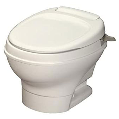 Thetford 31647 Aqua Magic V Hand Flush RV Low Profile Travel Toilet, Parchment