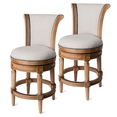 Maven Lane Pullman Swivel Stool, Weathered Oak, Counter Height (Used) (2 Pack)