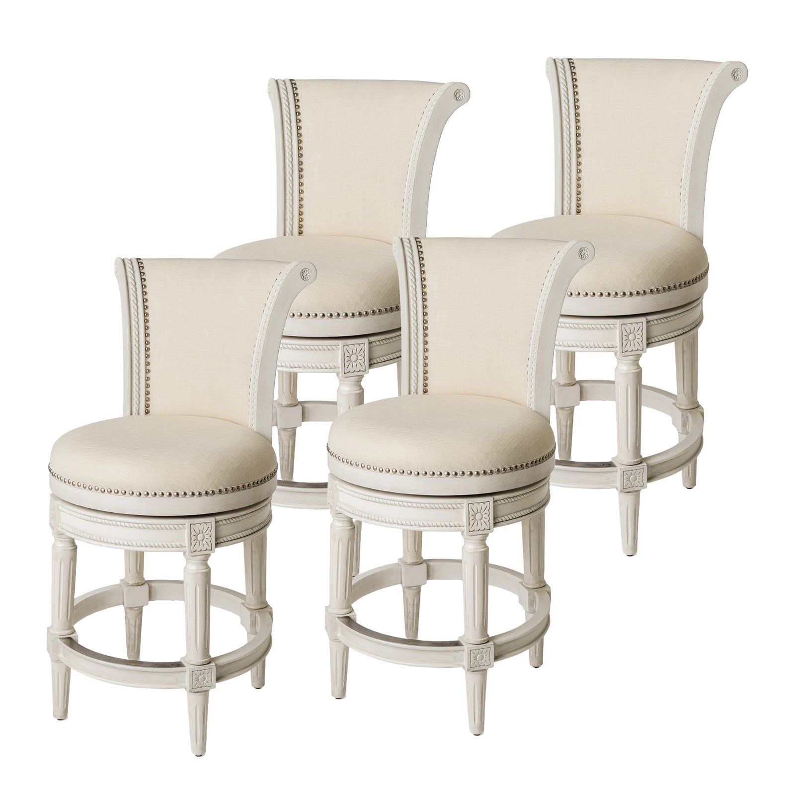 Maven Lane Pullman Swivel Bar Stool, White Oak, Counter Height (Used) (4 Pack) - VMInnovations