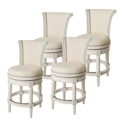 Maven Lane Wooden Swivel Counter Stool 25"H, Brushed White Oak (For Parts) (4Pk) - VMInnovations