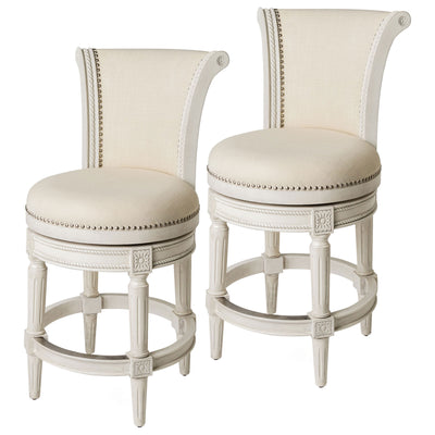 Maven Lane Pullman Swivel Bar Stool, White Oak, Counter Height (Used) (2 Pack)