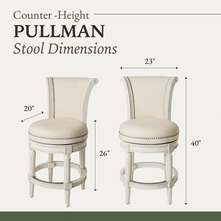 Pullman Wooden Swivel Counter Stool 25"H, Brushed White Oak (For Parts) (2 Pack)